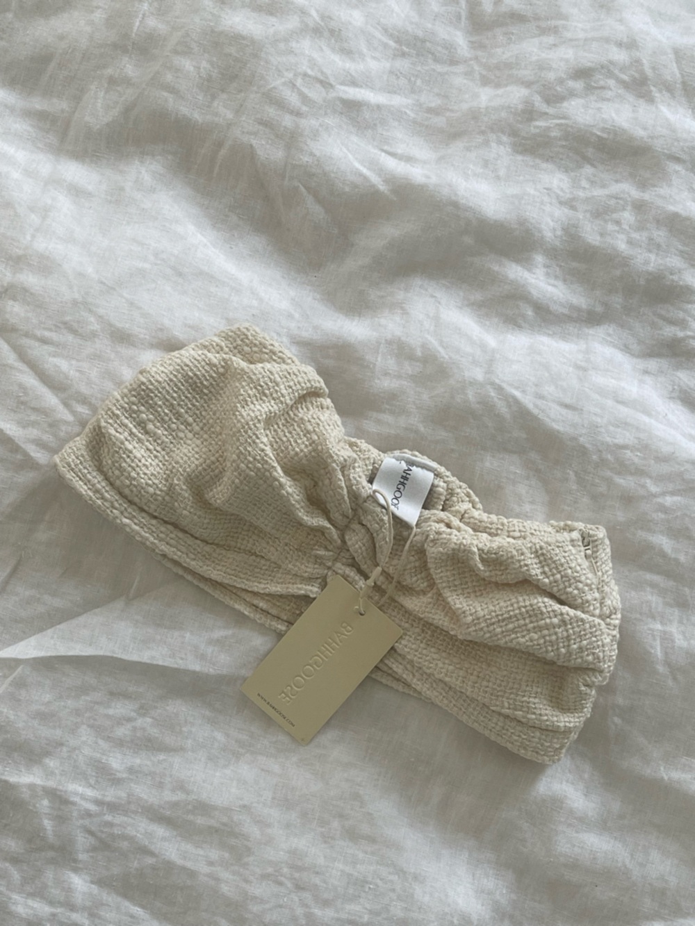 BAHHGOOSE Beige Waffle Bandou | NWT xs/s